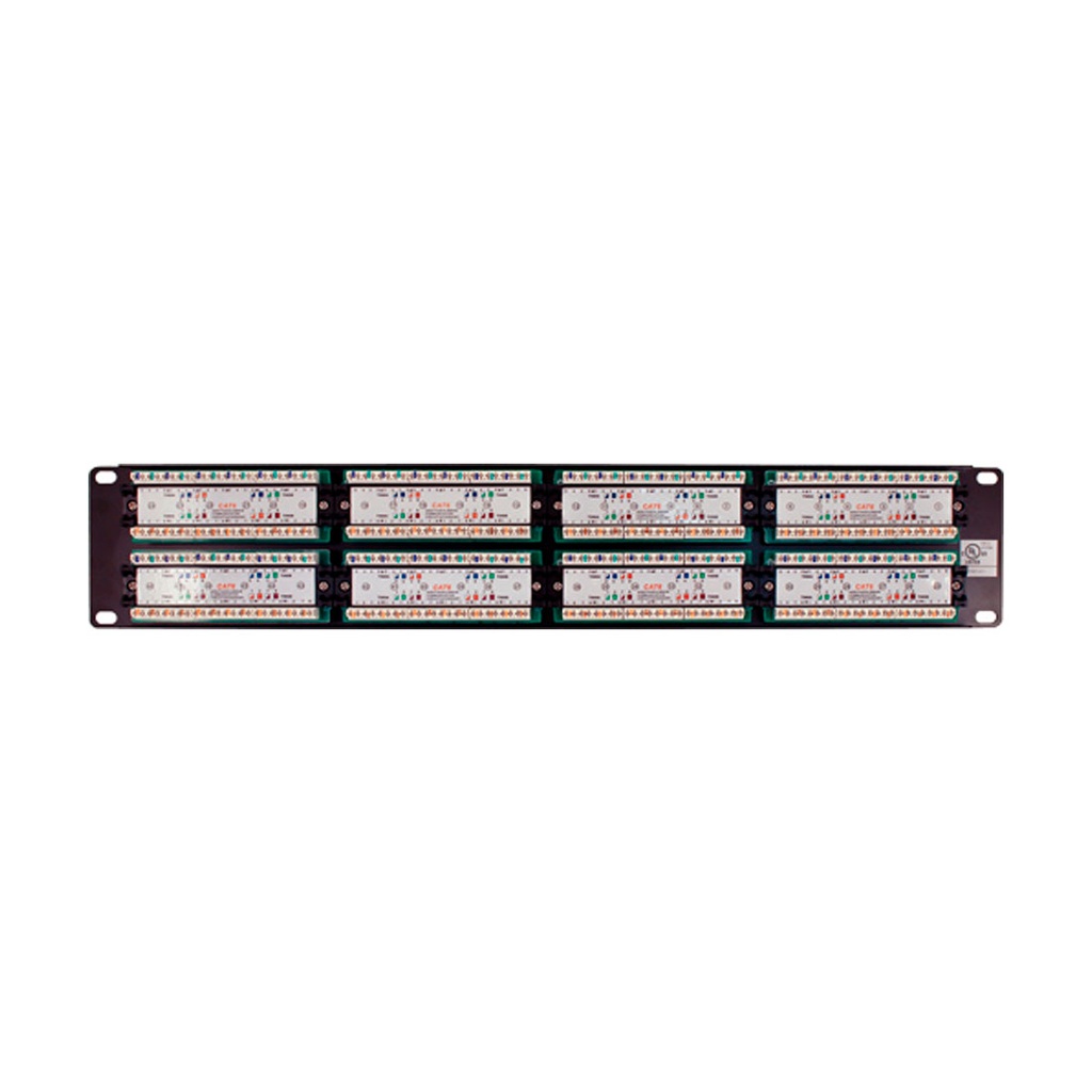 042-378/48, Patch panel de 48 puertos 110 cat 6 para colocar en rack o gabinete 19"