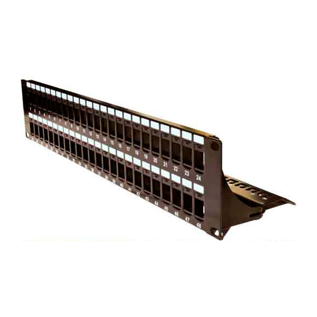 043-384/48/2U, Patch panel c/organizador posterior jacks vacio de 48 puertos