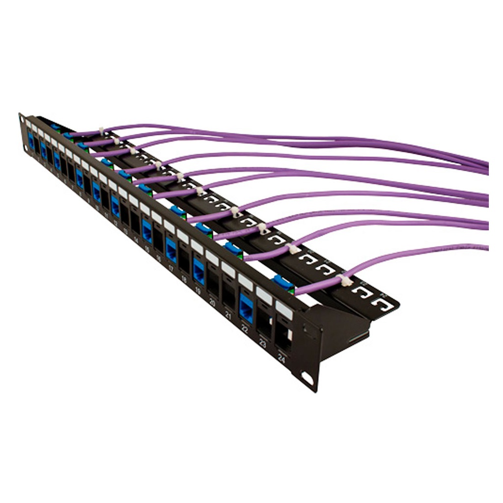 043-384/48/2U, Patch panel c/organizador posterior jacks vacio de 48 puertos