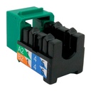 ​352-V2714/BL, Jacks cat 6 verde, 1Gb/s a 550mhz, 50 micras baño de oro, 750 inserciones plug jack, color verde