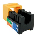 352-V2722/YL, Jacks cat 6 amarillo, 1Gb/s a 550mhz, 50 micras baño de oro, 750 inserciones plug jack, color amarillo