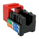 352-V2709/RD, Jacks cat 6 rojo, 1Gb/s a 550mhz, 50 micras baño de oro, 750 inserciones plug jack, color rojo