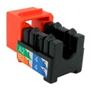 352-V2707/OR, Jacks cat 6 naranja, 1Gb/s a 550mhz, 50 micras baño de oro, 750 inserciones plug jack, color naranja