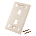 305-311ID/2P/WH, Placa de pared con 2 puertos y espacios para identificar, color blanco acabado mate