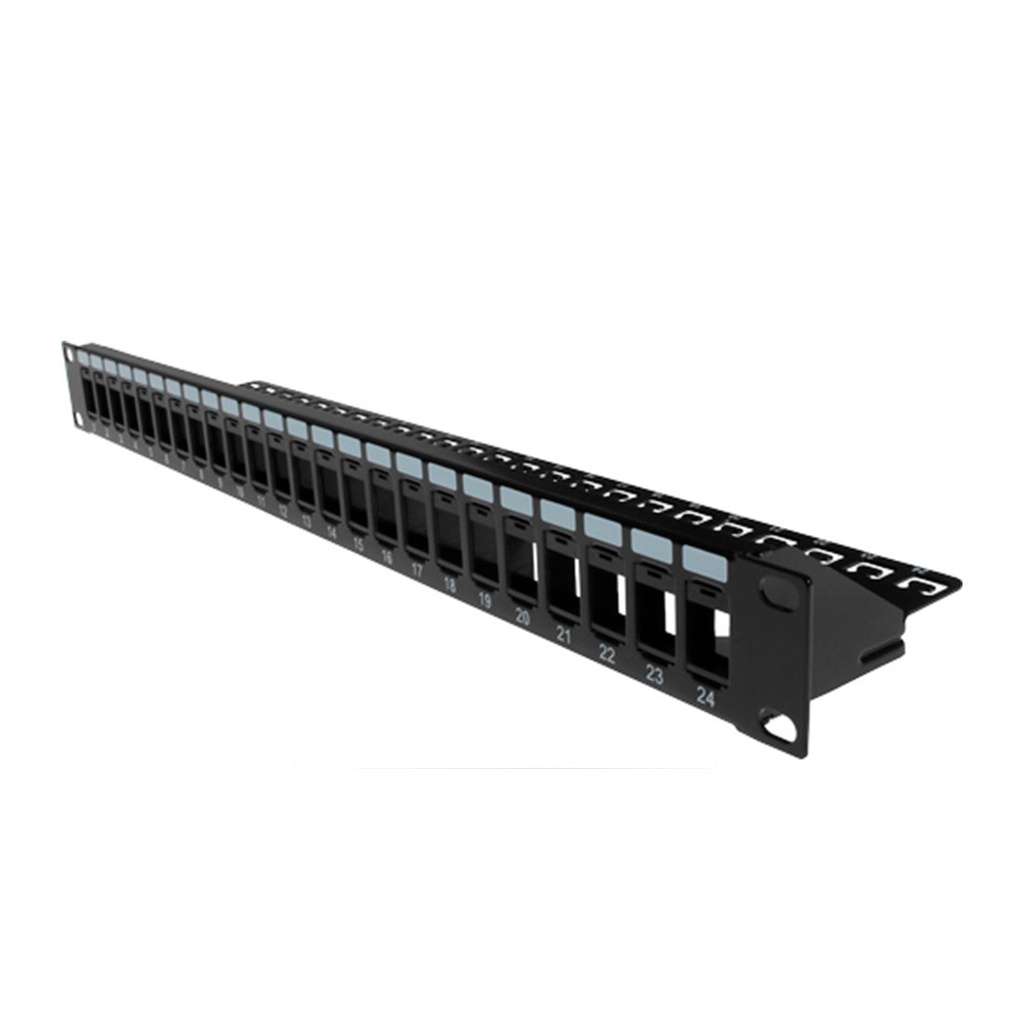 043-382/24/1U, Patch panel c/organizador posterior jacks vacio de 24 puertos