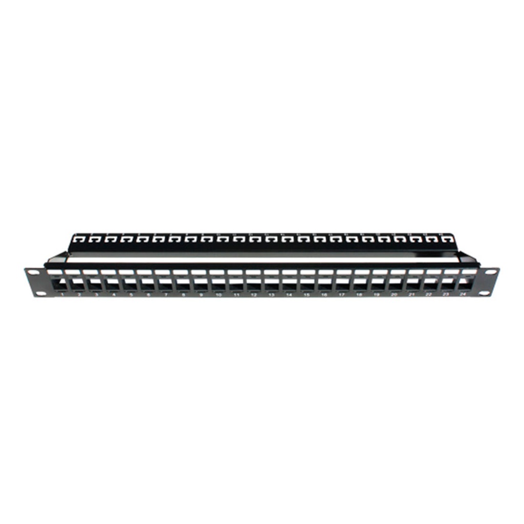 043-382/24/1U, Patch panel c/organizador posterior jacks vacio de 24 puertos