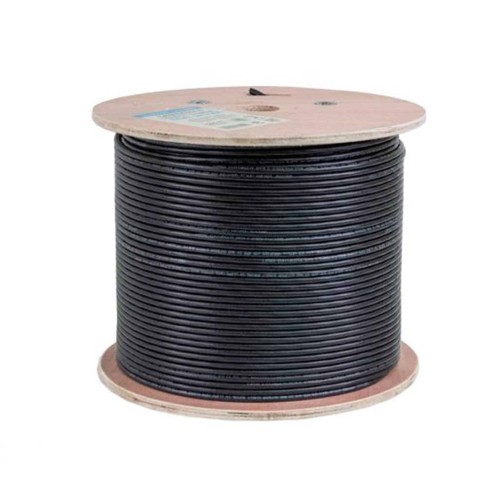 ​069-557/US/CMXT, Cable UTP Cat6, impermeable, exteriores, entierro directo (UV), 23 AWG, negro, carrete 1000 pies