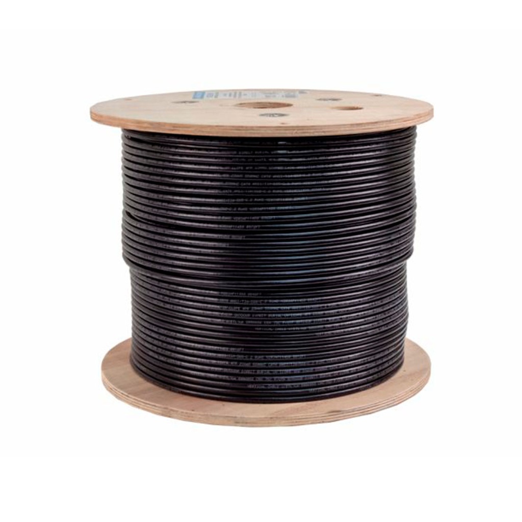 ​069-561/CMXT, Cable blindado F/UTP CAT6, impermeable exteriores, entierro directo (UV), 23 AWG, negro, carrete 1000 pies.