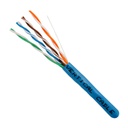 ​054-445BL, Cable UTP Cat5e, cobre sólido 8C, 350 MHz, Riser, PVC Color azul, caja 305mts (1,000ft)