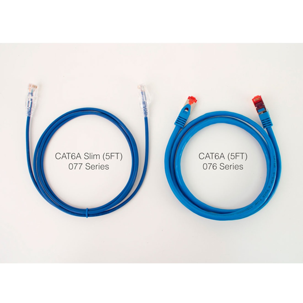 077-2053/5WH, Patch Cord Cat 6A color blanco, 5 pies (1.52 mts), diámetro reducido, inyección de molde