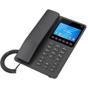 GHP631, Teléfono Hotelero IP Negro, LCD Color 3.5", 2 SIP 2 líneas, GDMS, soporta PoE