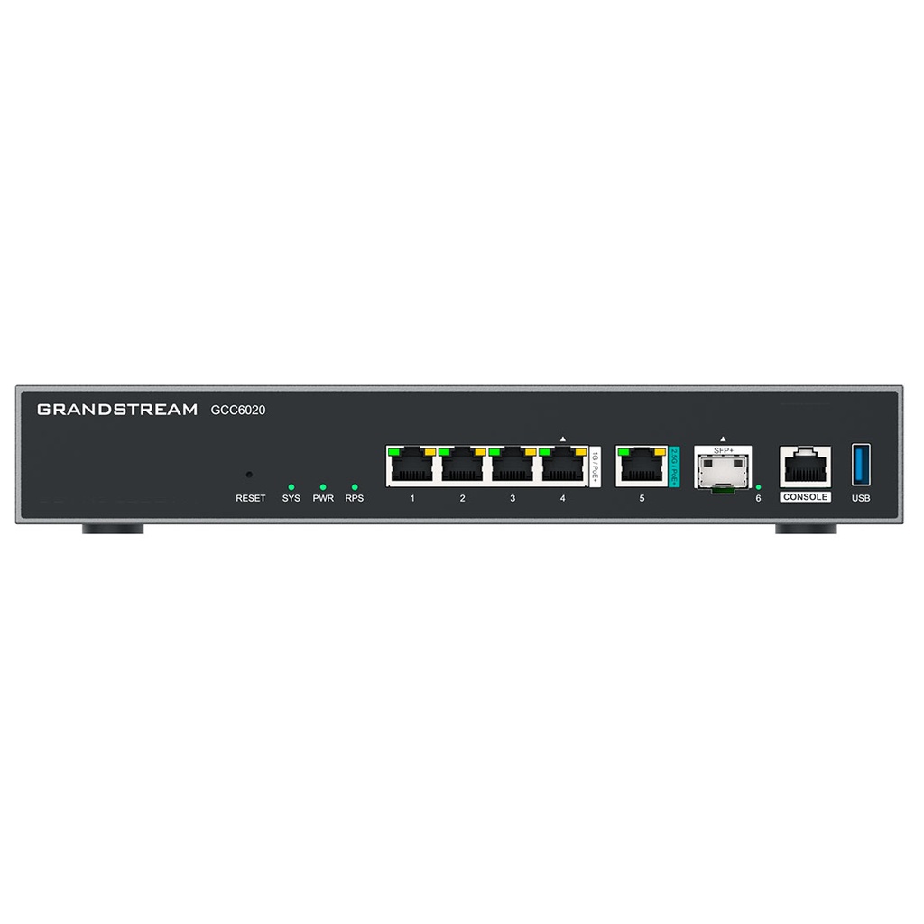 GCC6020, Dispositivo 4 en 1, Conmutador IP, Firewall, Ruteador VPN y Switch, 4xGEth, 1x2.5GEth, 5xPoE, 1xSFP+, 1 USB, 1xConsola