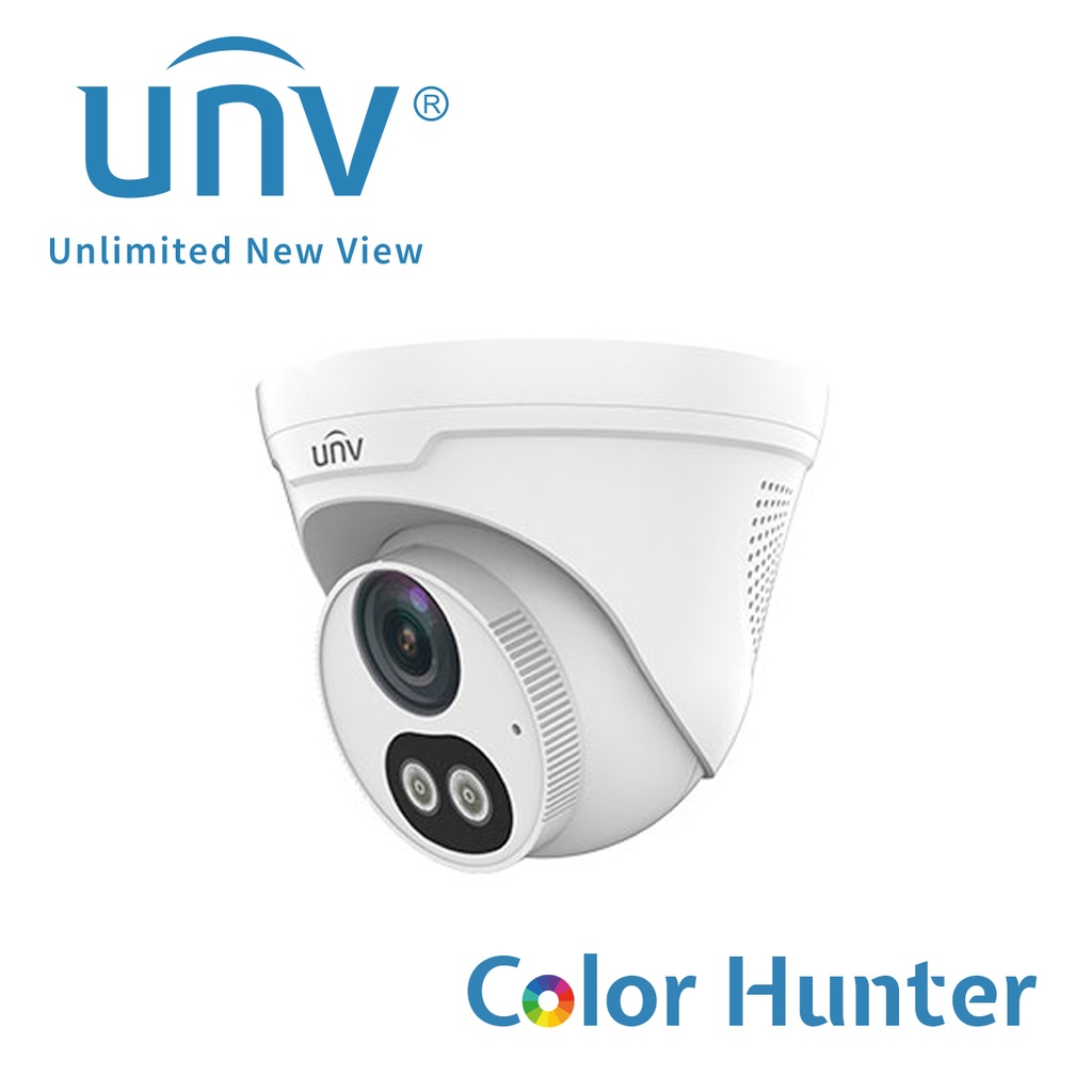 IPC3614LE-ADF28KC-WL, Cámara IP Domo Turret Ultra265 2MP, lente fijo 2.8mm, Micrófono y altavoz, WDR, Exterior, 30m IR (Serie Easy) 