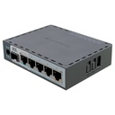 E60iUGS, hEX S, Ruteador Dual Core 950MHz, 512MB RAM, 2.5G SFP, 5xGEth, USB, RouterOS v7 L4, gabinete plástico