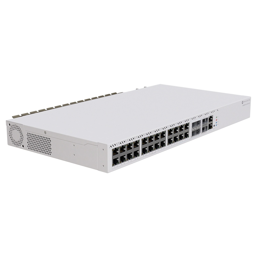 CRS326-4C+20G+2Q+RM, Ruteador Switch, CPU 650MHz RAM 128MB, 20x2.5GEth, 4xCombo, 2xQSFP+ 40G, 1x100Mbit Eth, RouterOS L6, 1UR, PSU Dual