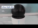 Uho-S3E-M3, Cámara IP Mini PT WiFi, 3MP, Lente 4mm, Micrófono y Bocina, IR 10m, Micro SD hasta 256GB, H.265, USB-C, Interiores