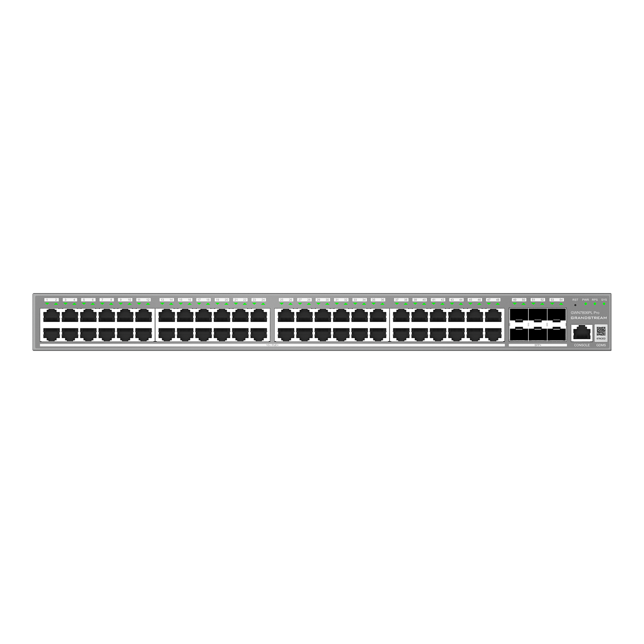 GWN7806PL-Pro, Switch PoE Administrable capa 2, 48 x GigaEth PoE/PoE+ y 6 x 10Giga SFP+, 509.3w, 30w máx puerto PoE