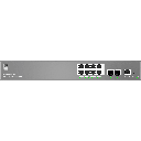 GWN7801P-PRO, Switch PoE Administrable capa 2, 8 x GigaEth PoE/PoE+ y 2 x 2.5Giga SFP. 145.5w, 30w máx puerto PoE