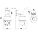 IPC6315LFW-AX5C-VG1, Camara IP Mini PTZ 5x, 5MP Exterior IP66, IR 50m, Micrófono, Bocina y Estrobo, Serie Easy