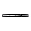49255-H24, Panel de parcheo plano, compatible con jacks QuickPort, 24-Port, 1RU negro. Incluye barra organizadora de cables