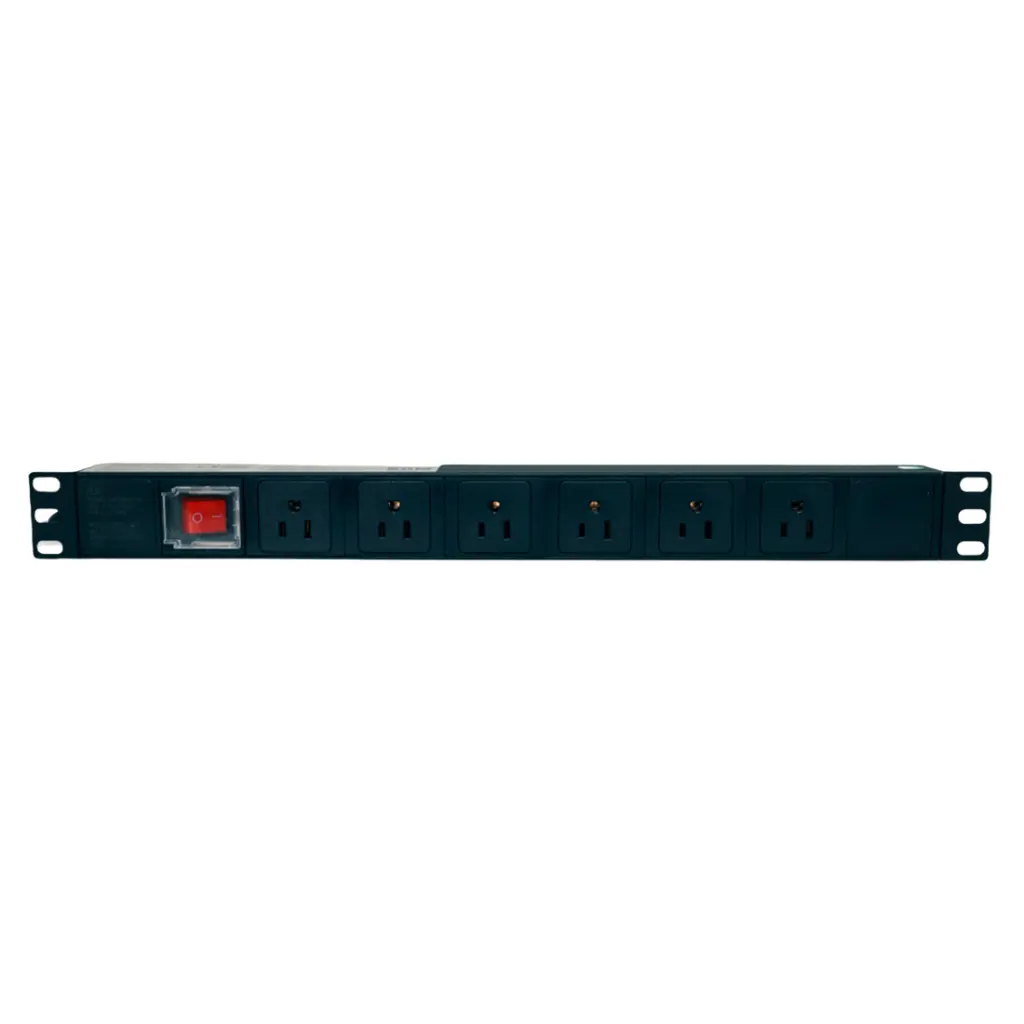 ENS-PDU6, Barra horizontal de 6 contactos eléctricos para rack, 1UR, 2.5 Amps