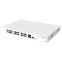 CRS328-24P-4S+RM, Switch PoE 24 EthGb, 4 SFP+, 500w, 802.3af/at y pasivo