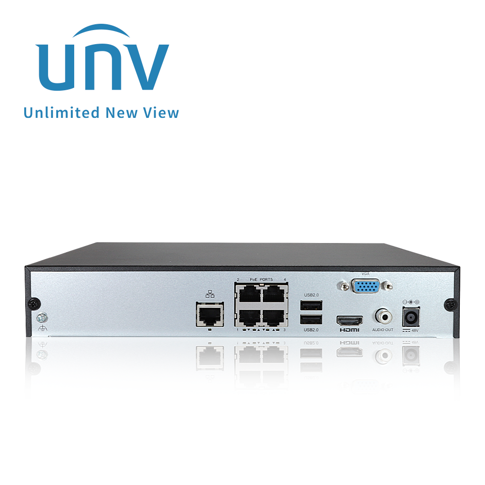 NVR301-04S3-P4, NVR 8MP 4Ch, 4 PoE 300m, 1 HDD hasta 6TB, HDMI 4K y VGA ...