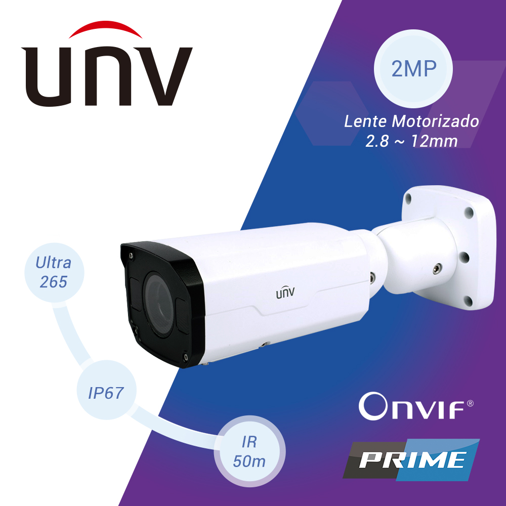 IPC2322EBR5-DPZ28-C, Cámara IP Bullet, 2MP, Analítica, IR 50mts, Poe, lente motorizado, ONVIF, Int/Ext IP67