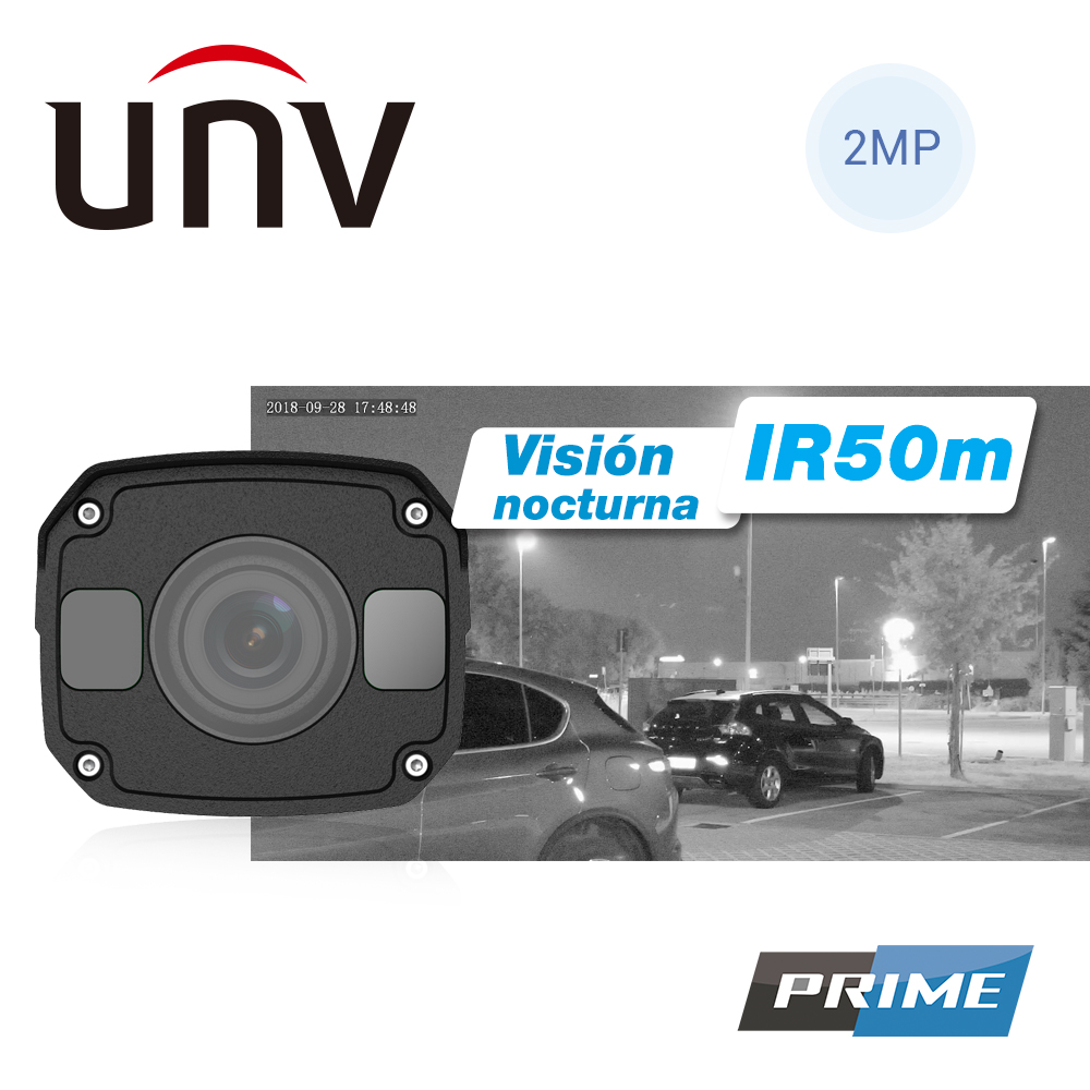 IPC2322EBR5-DPZ28-C, Cámara IP Bullet, 2MP, Analítica, IR 50mts, Poe, lente motorizado, ONVIF, Int/Ext IP67