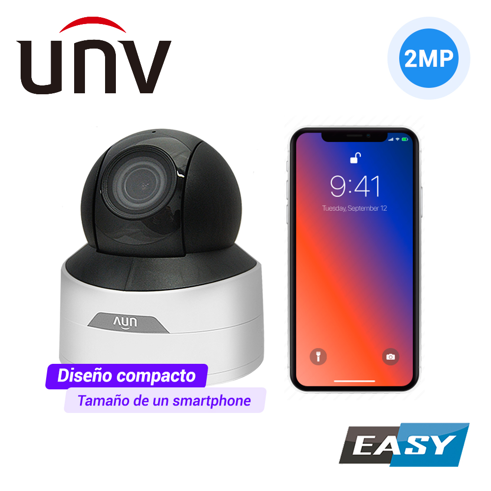 IPC6412LR-X5P, Cámara IP Mini PTZ Domo Ultra265 2MP, 2.7-13.5mm, IR 30m, Micrófono (EASY)