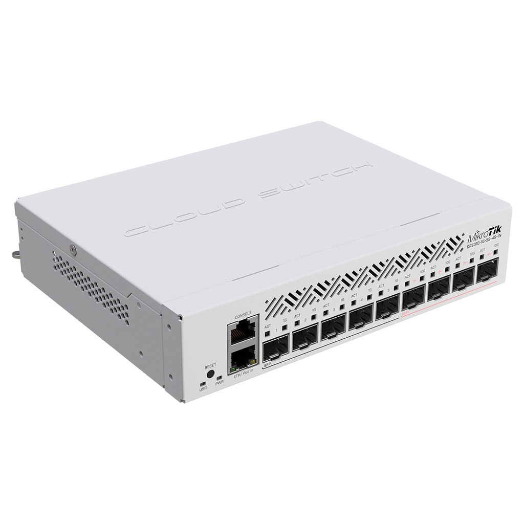 CRS310-1G-5S-4S+IN, Router Switch CPU 800Mhz, RAM 256MB, 1xGigaEth, 5xSFP 1Gbps, 4xSFP+ 10Gbps, RouterOS L5