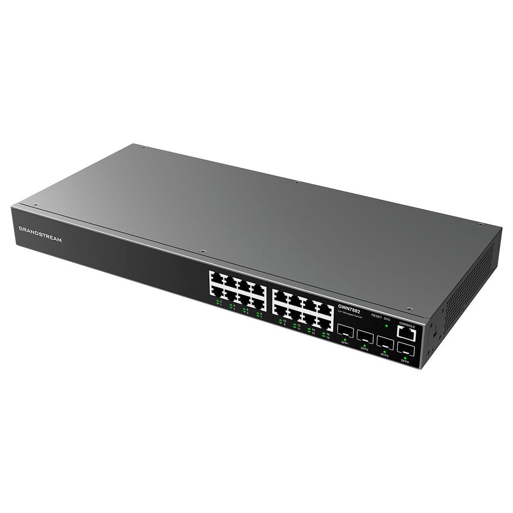 GWN7802, Switch Administrable capa 2, 16 x GigaEth y 4 x Giga SFP