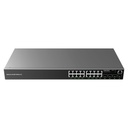 GWN7802P, Switch PoE Administrable capa 2, 16 x GigaEth PoE/PoE+ y 4 x Giga SFP, 270w, 30w máx puerto PoE