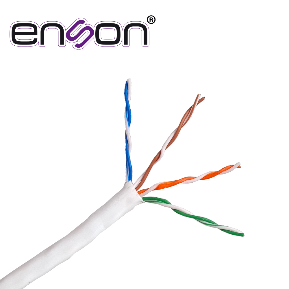 12251W100, Cable UTP Cat5E serie ECO, Cal 24AWG CCA, Bobina 100Mts, PVC Color Blanco, Uso Interior