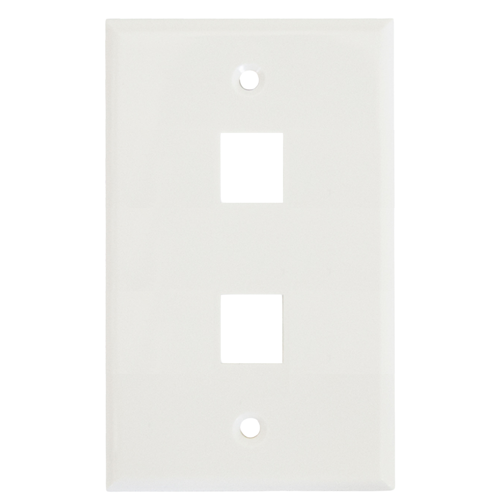 ENS-FP62, Placa de pared universal, 2 puertos tipo Keyconnect, uso interior material plástico ABS, color blanco