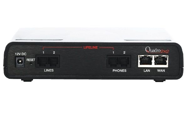 QUADRO2X2, Conmutador IP con 2 FXO, 2 FXS, 16 Ext IP
