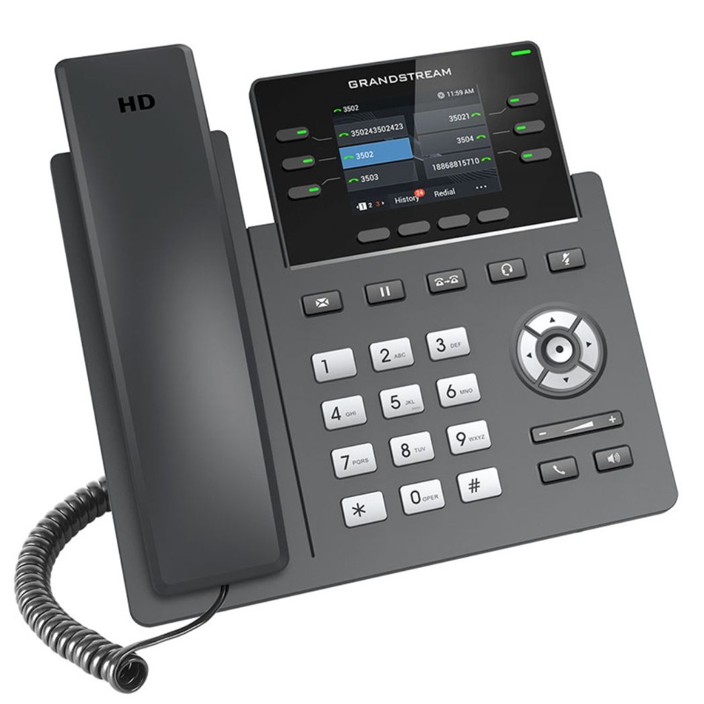 GRP2613, Teléfono IP HD Carrier-Grade, 3 cuentas SIP, PoE con adaptador