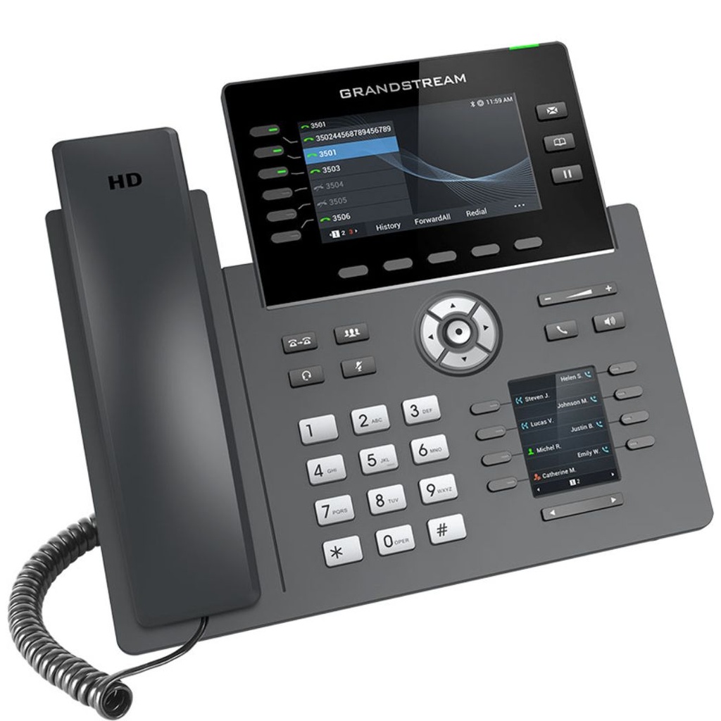 GRP2616, Teléfono IP HD Carrier-Grade, 6 cuentas SIP, 6 líneas, WiFi, 
Bluetooth, doble LCD