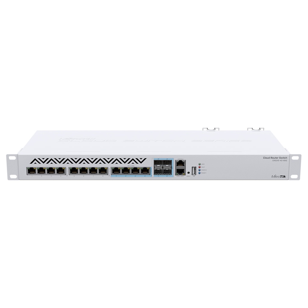 CRS312-4C+8XG-RM, Switch 8 puertos 10G Rj45 y 4 combos Eth/SFP