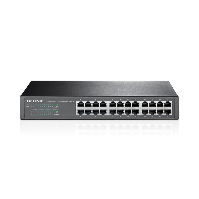 TL-SG1024D, Switch 24 x GigaEth, gabinete metálico 13"
