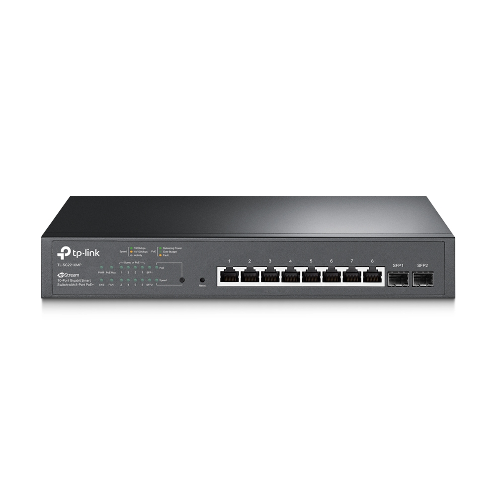 TL-SG2210MP, Switch 8 GigaEth PoE, 2 SFP, Administrable,150W