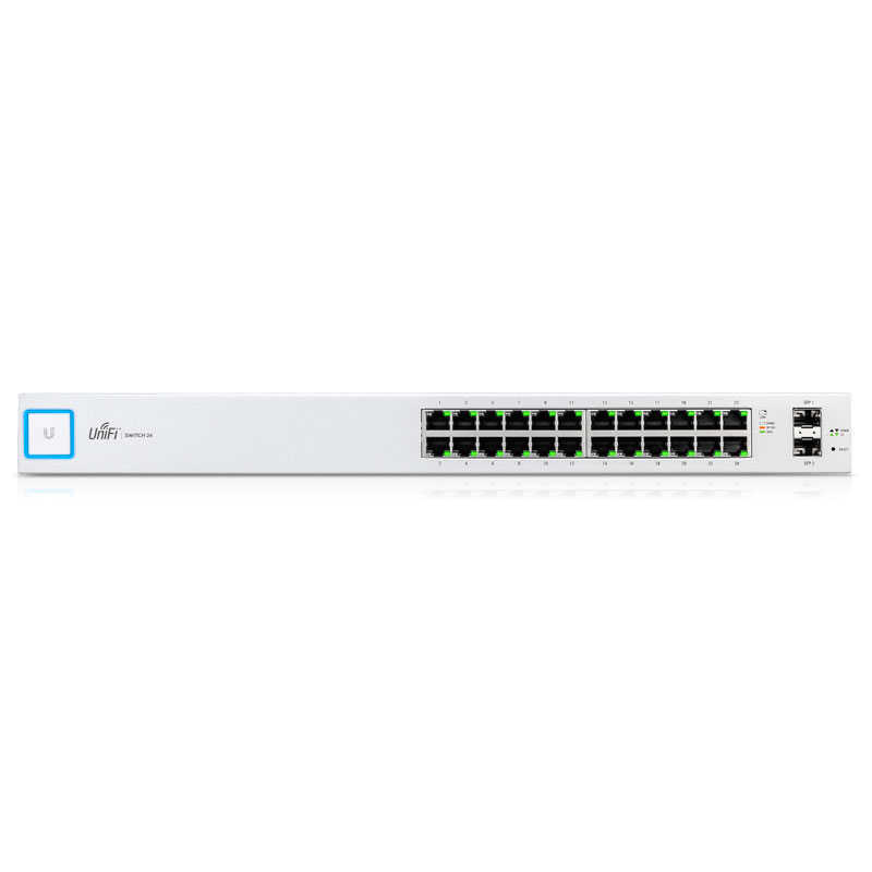 US-24, Switch UniFi, 24 x GigaEth, 2 SFP, 1 Serial.