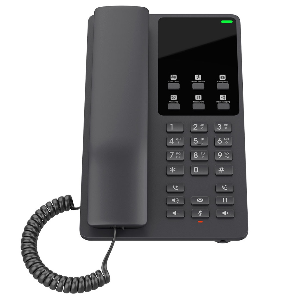 GHP621W, Teléfono Hotelero IP Negro, WiFi, 2 cuentas SIP 2 líneas, GDMS, no soporta PoE