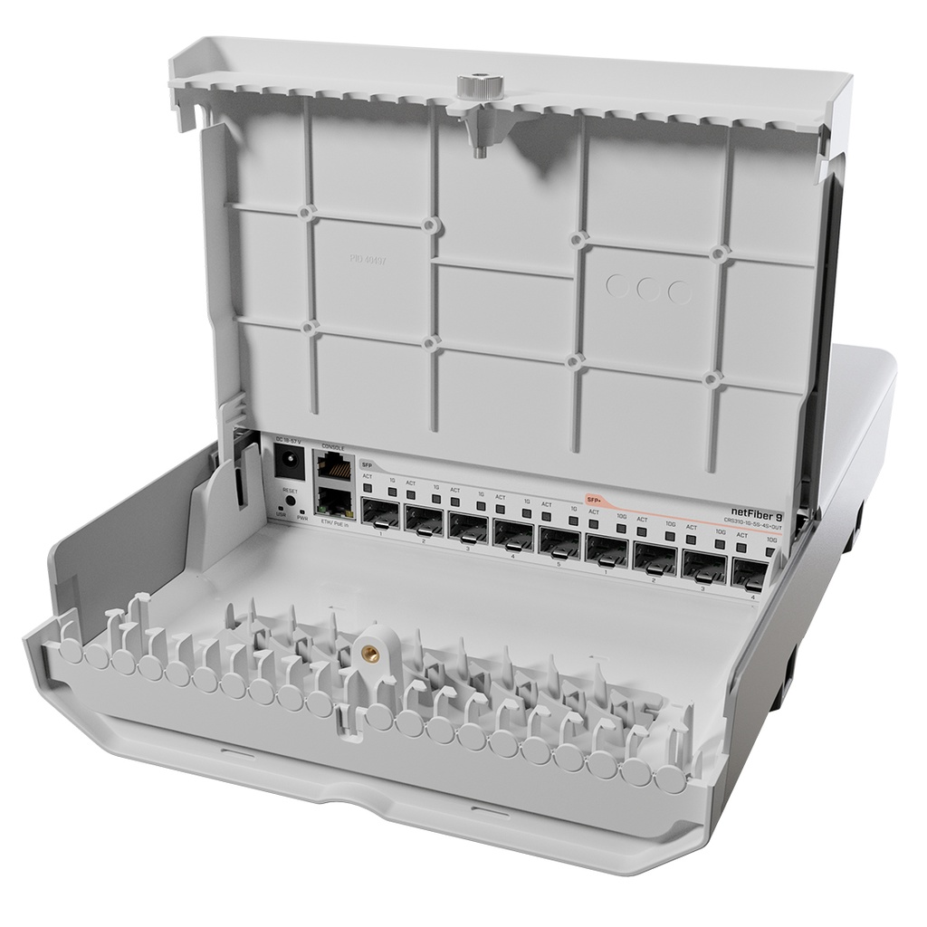 CRS310-1G-5S-4S+OUT, NetFiber 9, Ruteador/Switch exteriores, 1xGigaEth, 5xSFP 1Gbps, 4xSFP+ 10Gbps