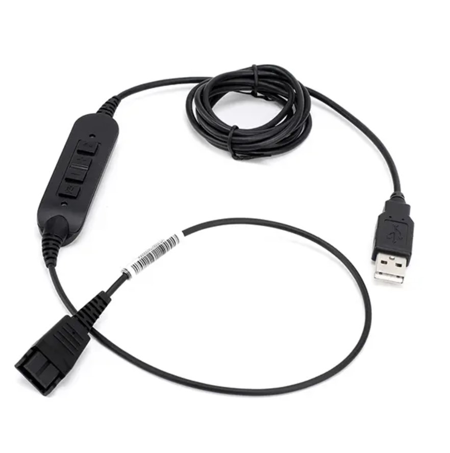 QD-USB-03, Cable adaptador QD tipo Poly a USB para Microsoft Lync, Avaya, Cisco, Skype y softphone
