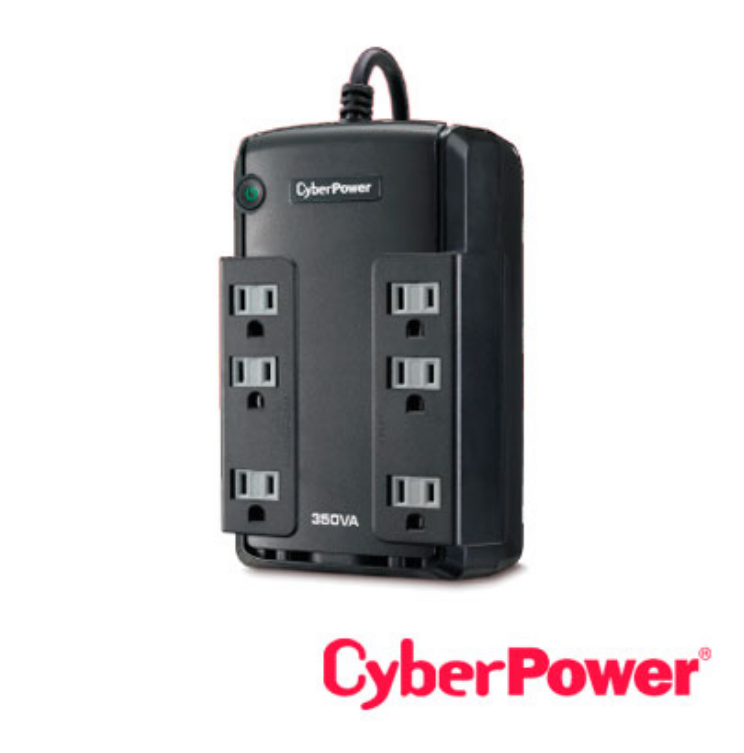 CP350SLG, NO BREAK UPS CP350SLG CYBERPOWER 350VA / 255W/ 3 CONTACTOS CON RESPALDO / SUPRESIÓN DE PICOS/ 3 CONTACTOS CON SUPRESOR DE PICOS/TECNOLOGIA STANDBY/PROTECCION LINEA TELEFONICA/ENERGY STAR