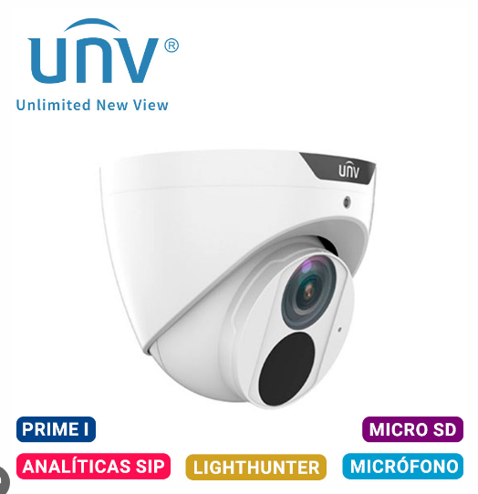 IPC3615SB-ADF28KM-I0, Cámara IP tipo torreta con infrarrojos fijos LightHunter de 5 MP