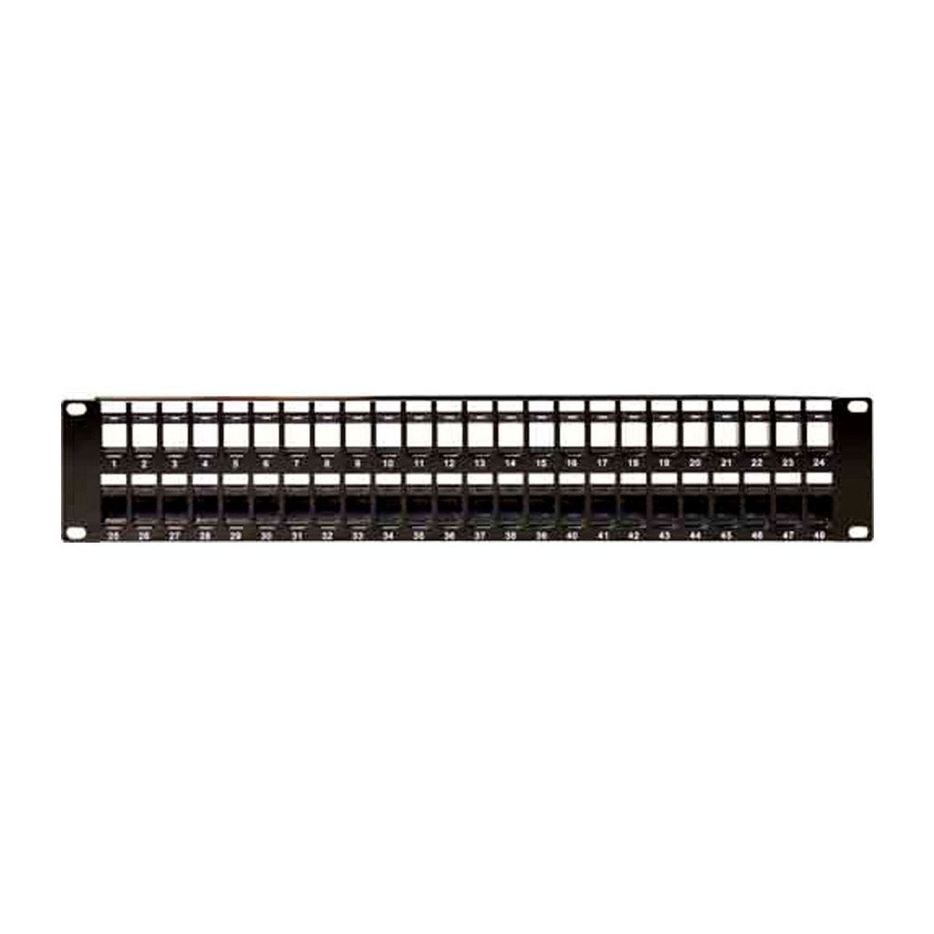 ​043-384/48/2U, Patch panel c/organizador posterior jacks vacio de 48 puertos