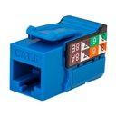 ​352-V2714/BL, Jacks cat 6 azul, 1Gb/s a 550mhz, 50 micras baño de oro, 750 inserciones plug jack, color azul