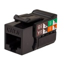 352-V2713/BK, Jacks cat 6 negro, 1Gb/s a 550mhz, 50 micras baño de oro, 750 inserciones plug jack, color negro